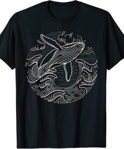 Whale Gifts Mens. Ocean Waves Humpback Whale Gifts Women T-Shirt