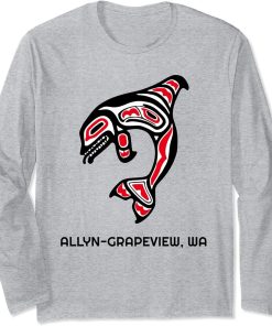 Allyn-Grapeview, Washington Native American Orca Whale Gift Long Sleeve T-Shirt